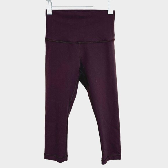 Lululemon Wunder Under Hi-Rise 1/2 Tight Full-On Luon 17" Plum Shadow Size 2 - Picture 1 of 7